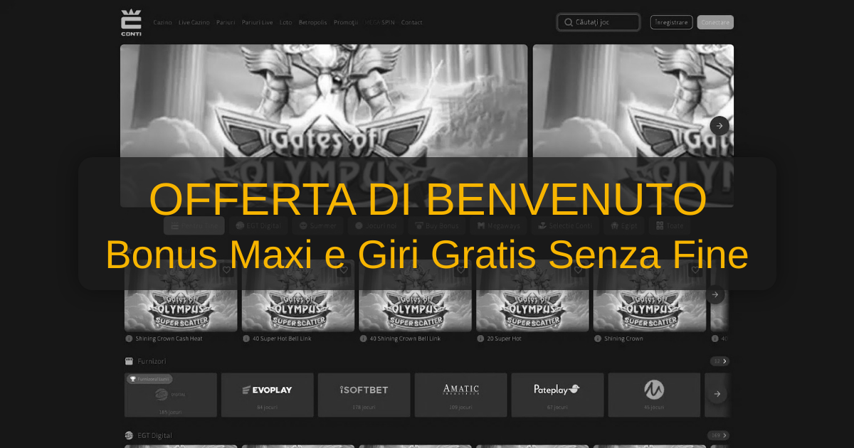 Conti Casino welcome bonus
